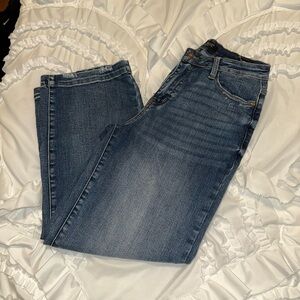 Judy Blue Cropped Jeans Medium Blue Wide Leg High Rise JB88592